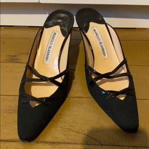 Manolo Blahnik kitten heel mules